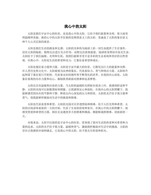 我心中的太阳