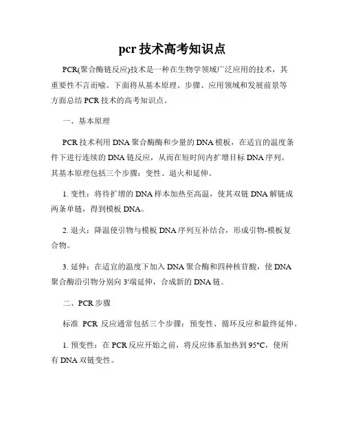 pcr技术高考知识点
