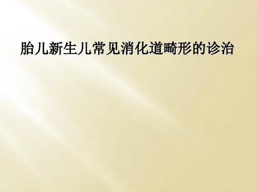 胎儿新生儿常见消化道畸形的诊治