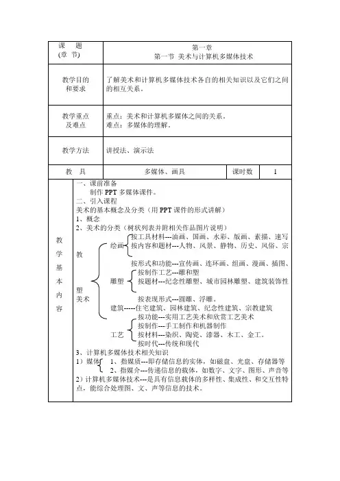 《计算机美术基础》课教案