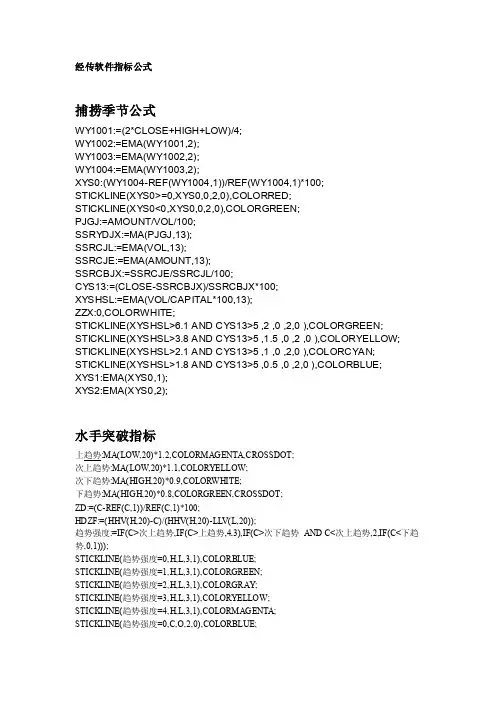经传软件指标公式