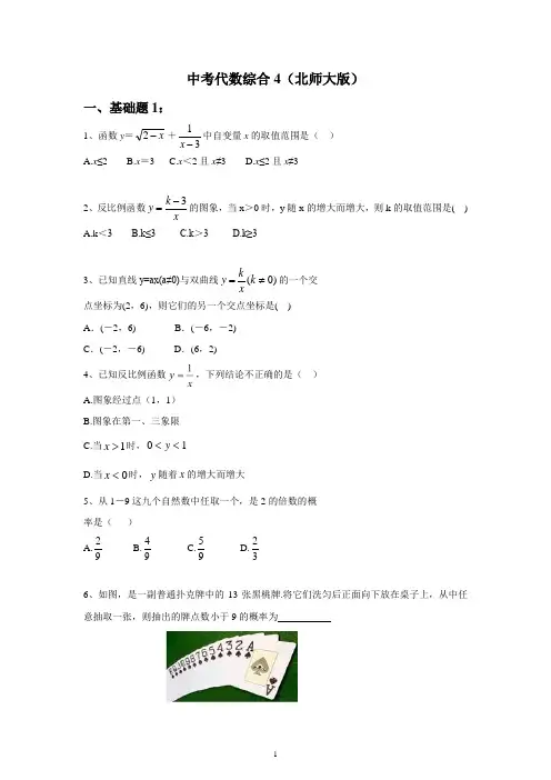 中考复习代数综合试题 (北师大版)