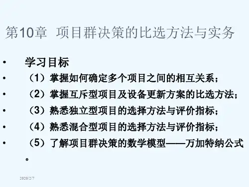 项目群决策的比选方法与实务课件