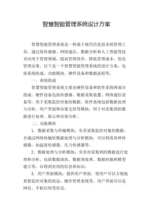 智慧智能管理系统设计方案