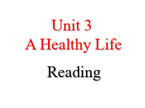选修6unit3 a healthy life ___Reading公开课ppt课件