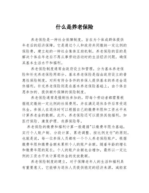 什么是养老保险