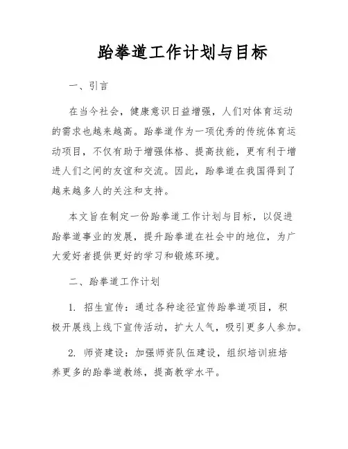 跆拳道工作计划与目标