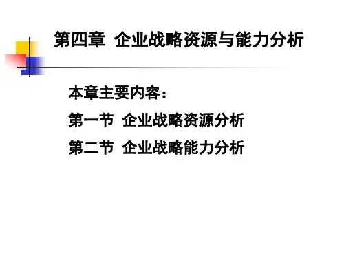 第四章企业战略资源与能力分析(企业战略管理-河南农业