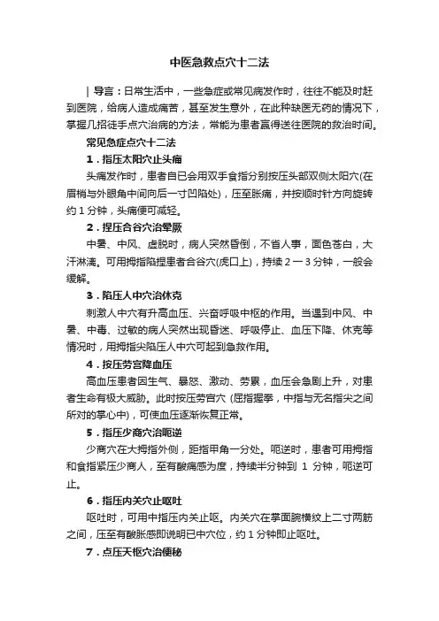 中医急救点穴十二法