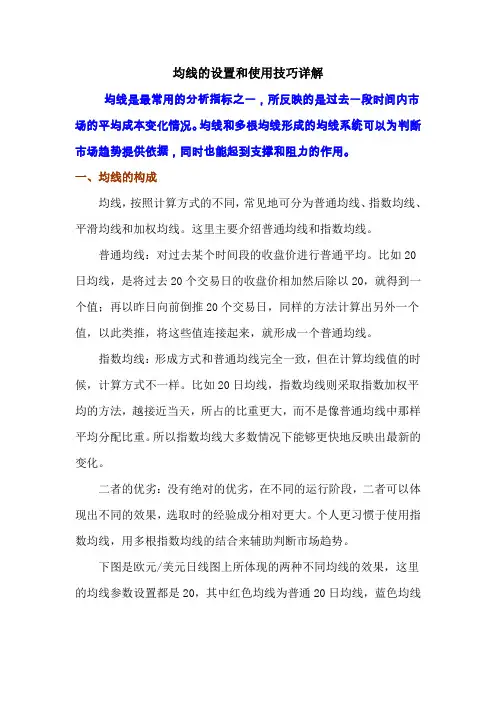 均线的设置和使用技巧详解