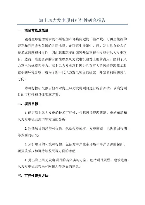 海上风力发电项目可行性研究报告