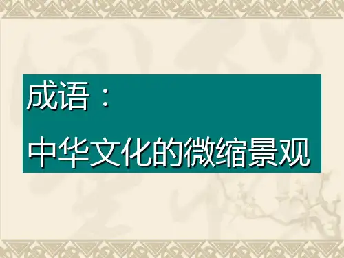 中国文化---成语