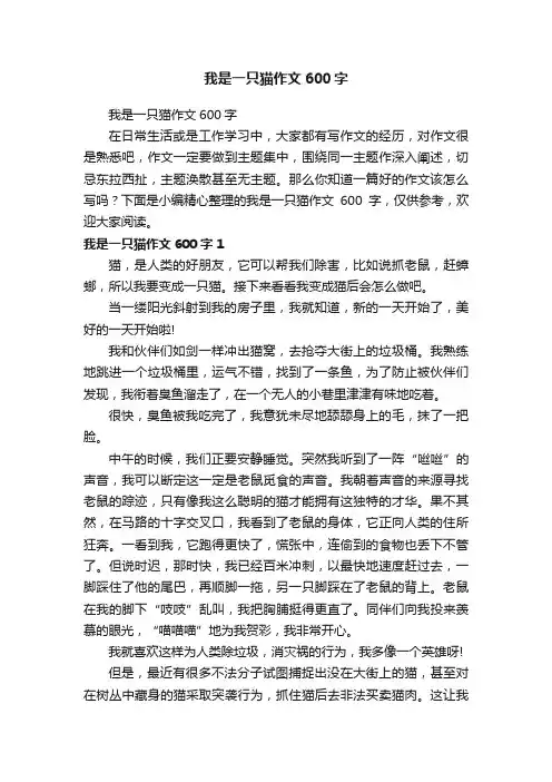我是一只猫作文600字
