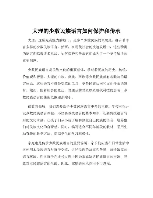 大理的少数民族语言如何保护和传承