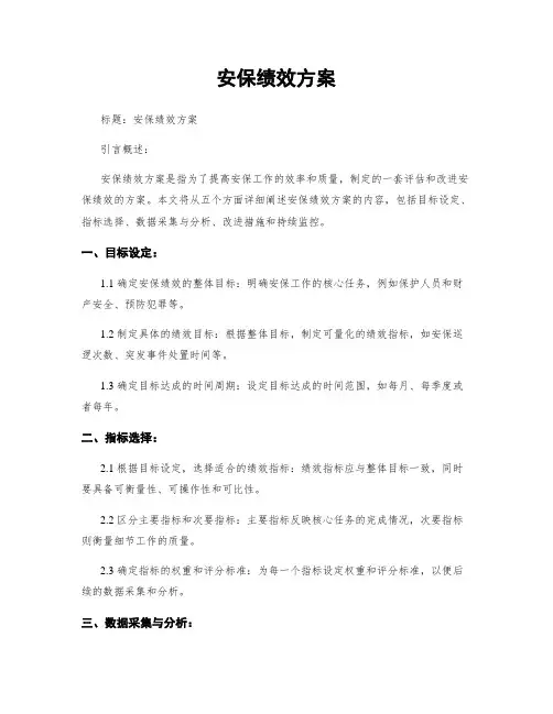 安保绩效方案