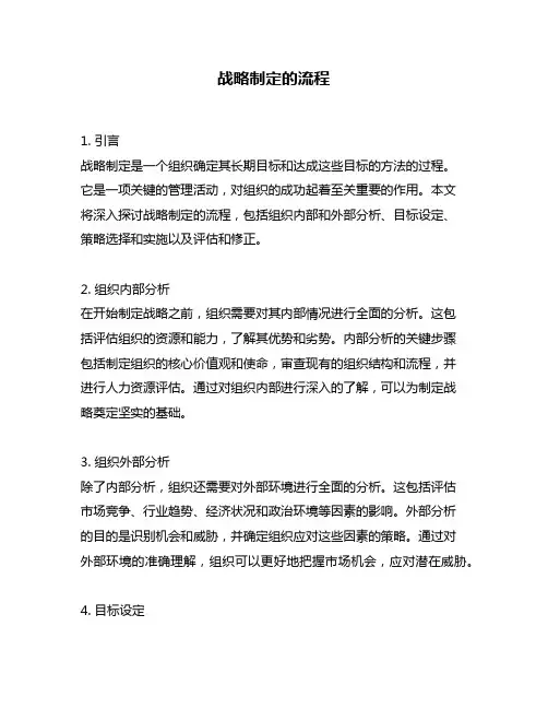 战略制定的流程