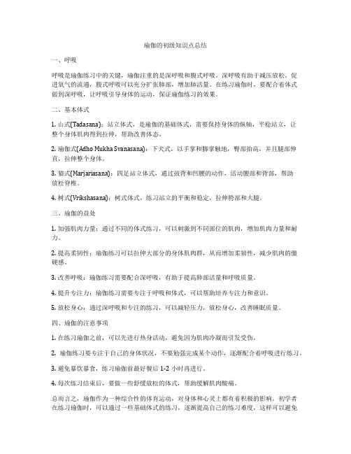 瑜伽的初级知识点总结