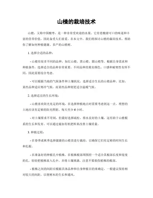 山楂的栽培技术