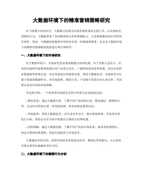 大数据环境下的精准营销策略研究