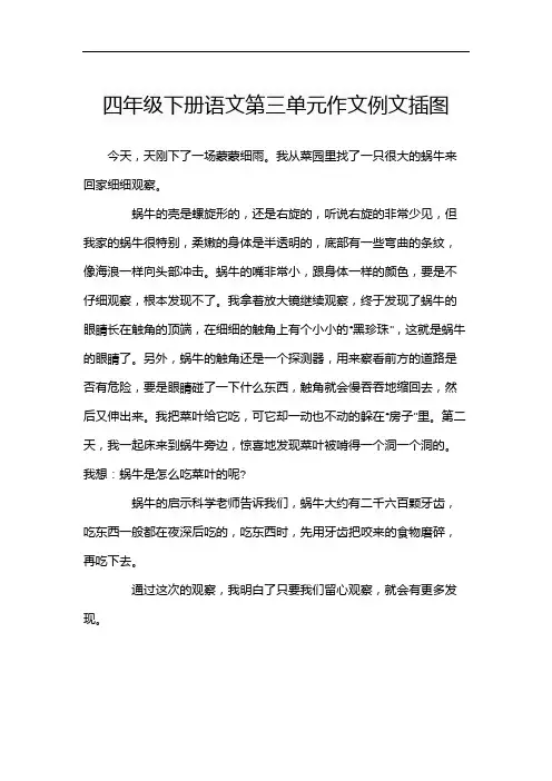 四年级下册语文第三单元作文例文插图