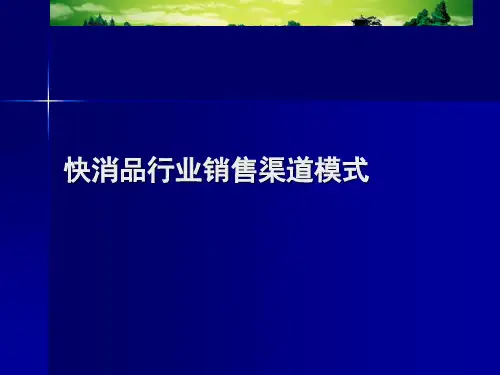 快消品行业销售渠道模式