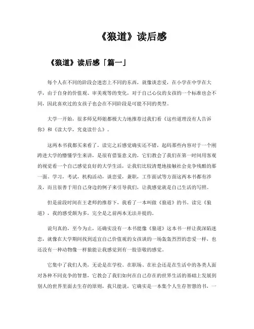 《狼道》读后感精选十三篇