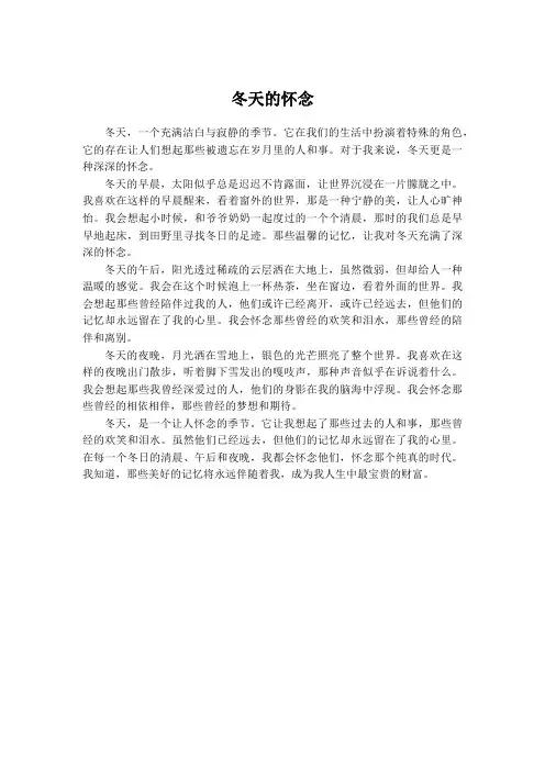 冬天的怀念
