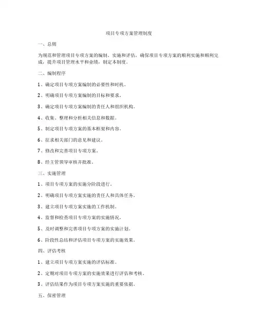 项目专项方案管理制度