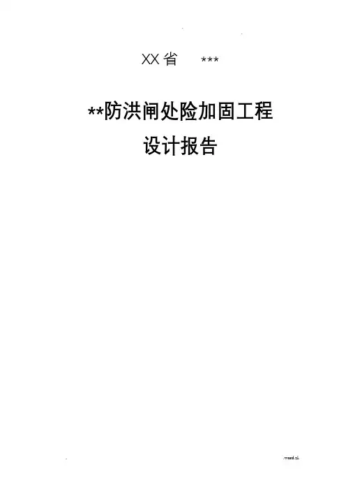防洪闸设计说明书