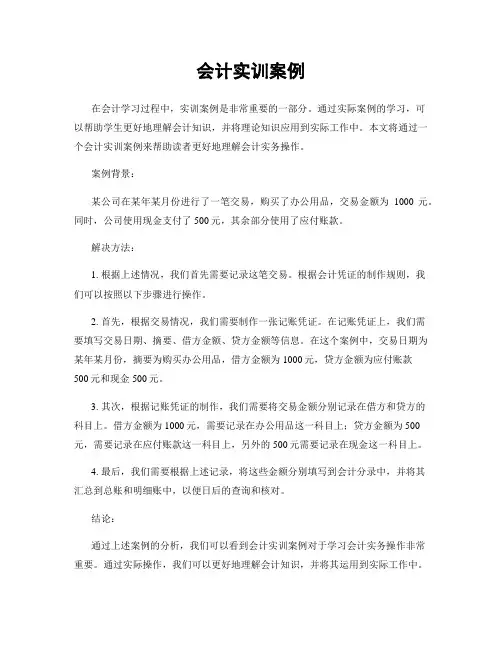 会计实训案例