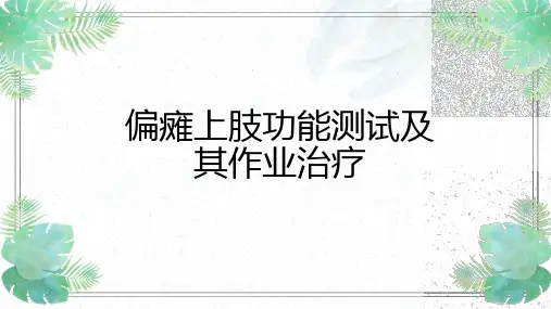 偏瘫上肢功能测试及作业疗法