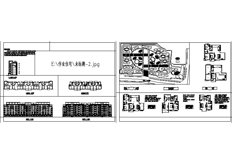天津某小区6层混合结构住宅楼建筑设计CAD图纸（含总平面图）