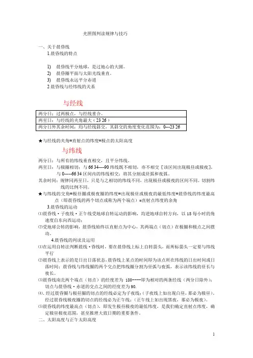 光照图判读规律与技巧