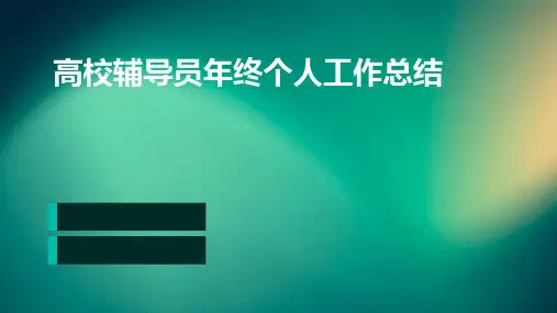 高校辅导员年终个人工作总结PPT