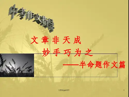 中考作文指导公开课ppt课件