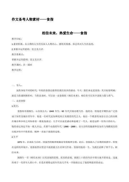 作文备考人物素材——食指