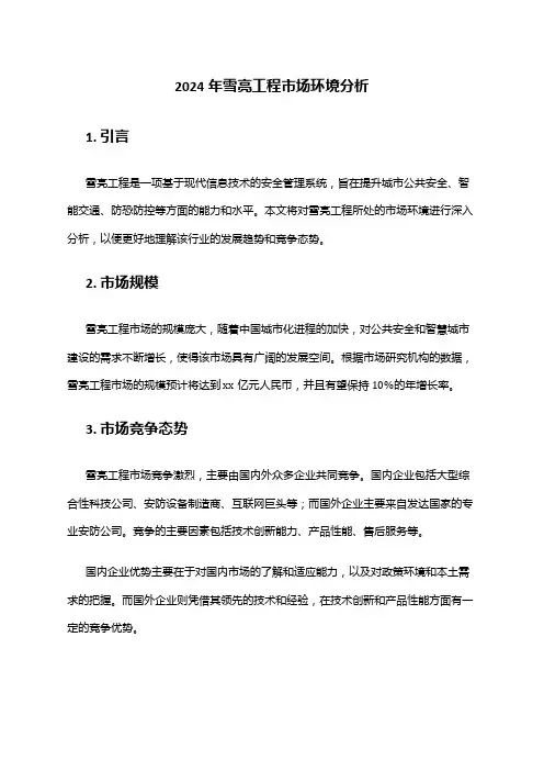 2024年雪亮工程市场环境分析