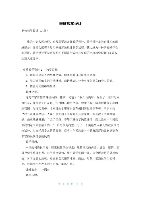 枣核教学设计