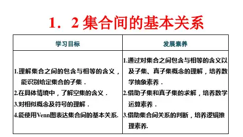 集合间的基本关系