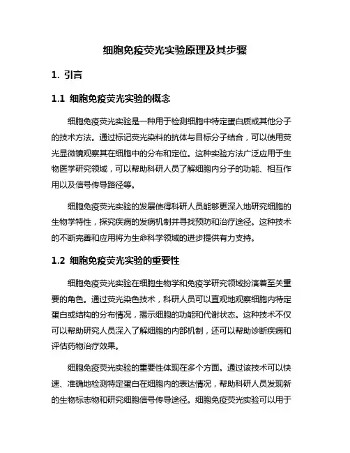 细胞免疫荧光实验原理及其步骤