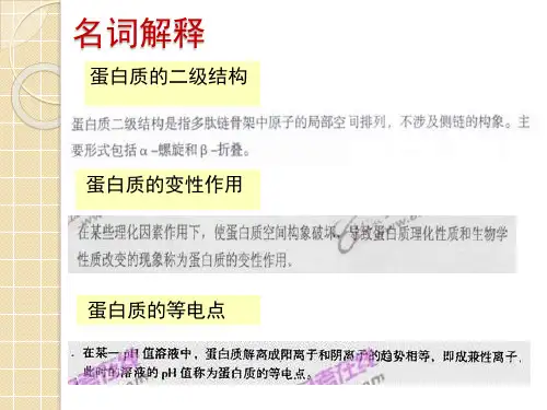生物化学名解 简答 论述 及其答案汇总
