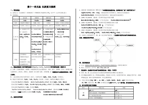 九年级化学第十一单元盐 化肥复习提纲