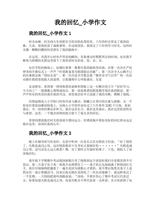 我的回忆小学作文