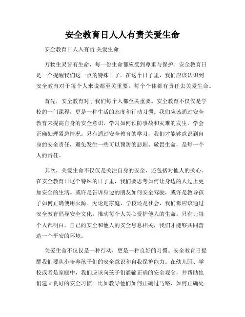 安全教育日人人有责关爱生命