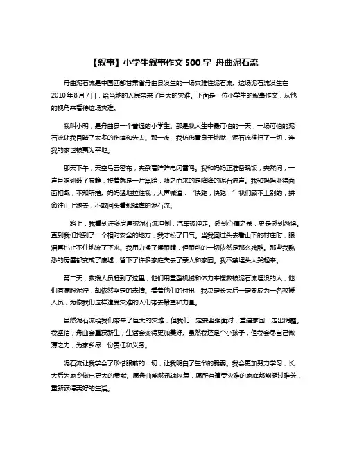 【叙事】小学生叙事作文500字 舟曲泥石流