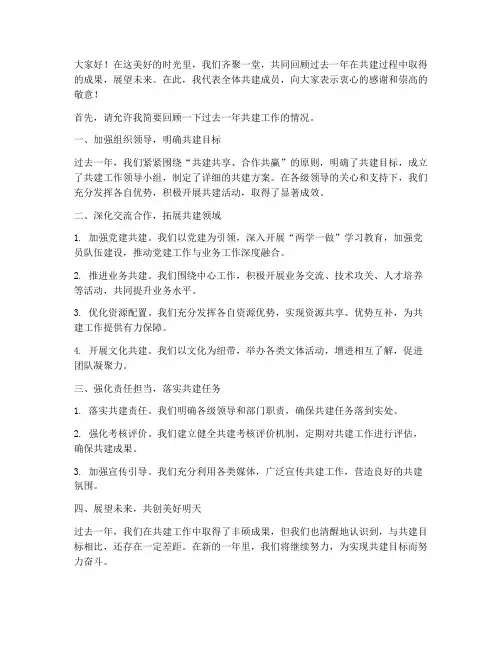 共建总结发言稿