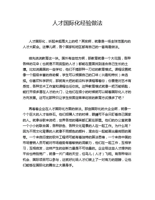 人才国际化经验做法