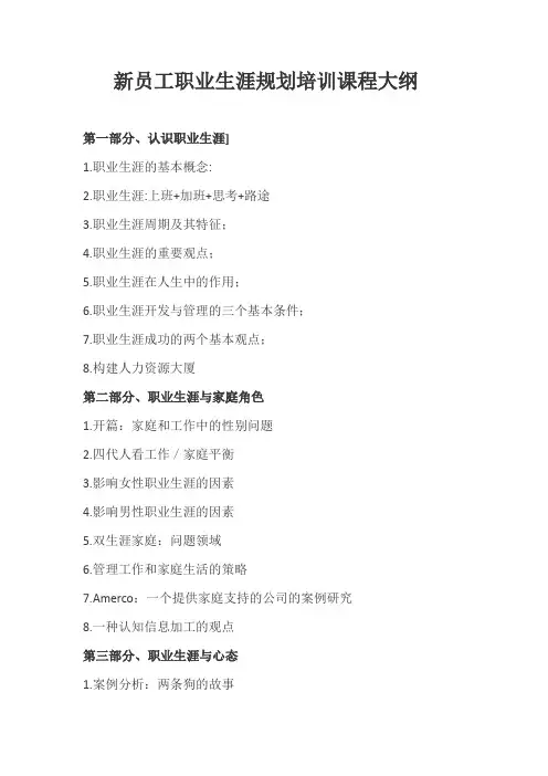 职业生涯规划教学大纲]