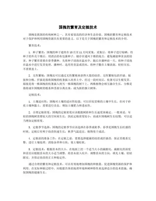 国槐的繁育及定植技术