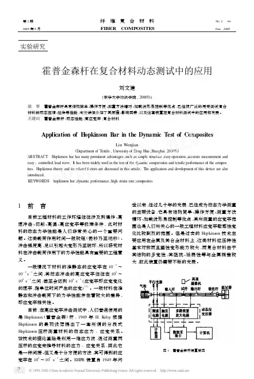 霍普金森杆在复合材料动态测试中的应用